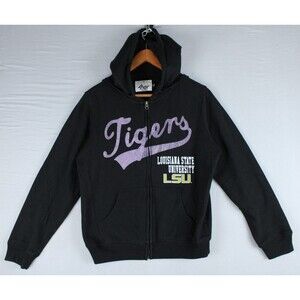 LSU Tigers Women's 4Her by Carl Banks Black Pullover Hoodie Size Large NCAA